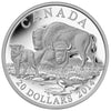 Wood Bison - Family At Rest - 2014 Canada 1 oz Pure Silver Coin - Royal Canadian Mint