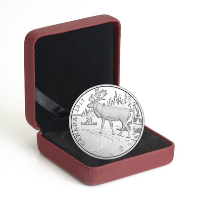 Woodland Caribou - Nature's Impressions - 2017 Canada 1 oz Pure Silver Coin - Royal Canadian Mint